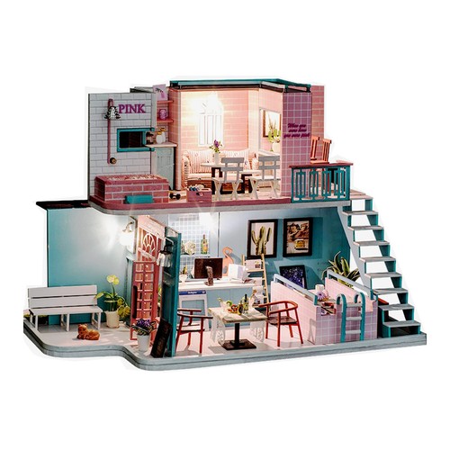 Pink cafe large - large, dollhouse
