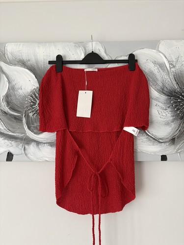 Zara bright red textured - bright,