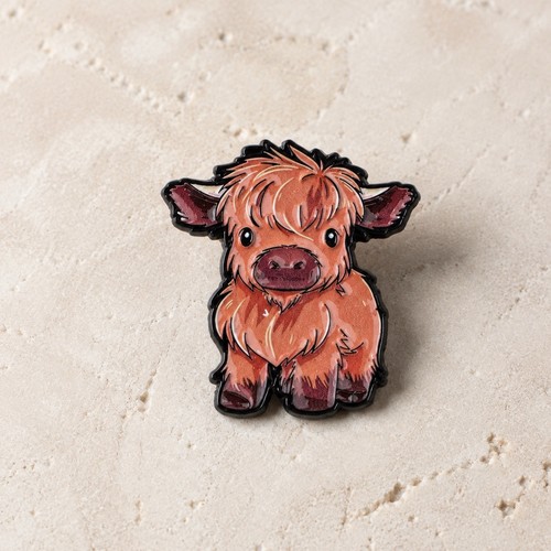Cute highland cow enamel - cute,