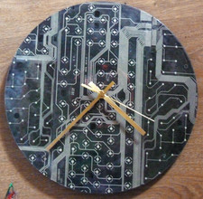 funky WALL CLOCKS..technology..Circuit board clock..Futuristic clocks..Man cave