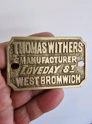 Antique withers safe plaque - withers,