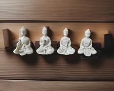 Buddhas Set of 4 Small White