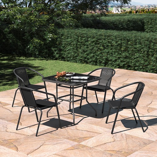 Outdoor garden glass table and - glass,