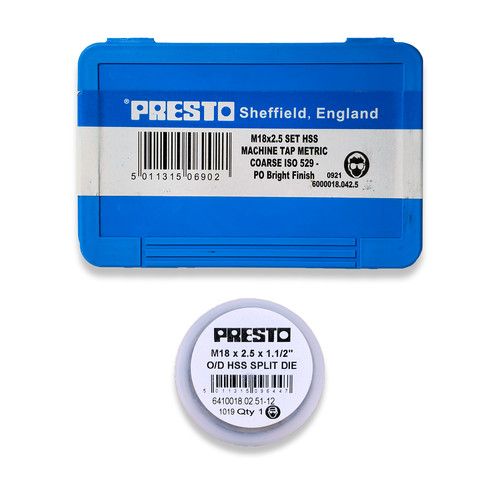Presto m18 taps die 18mm - die,