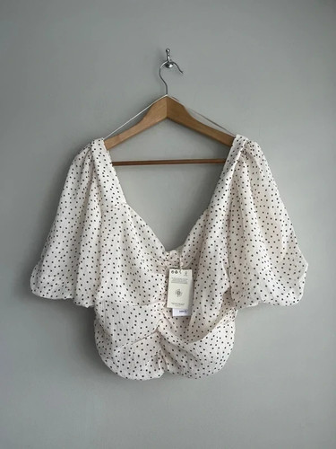 Mango ruched front blouse - , in