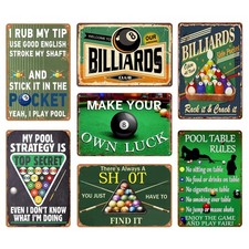 Funny Billiards Metal Tin Sign