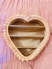Pink satin heart shaped - satin,