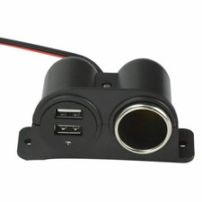 12V/24V Car Cigarette Lighter Socket Splitter Power Adapter Charger 2 USB Port