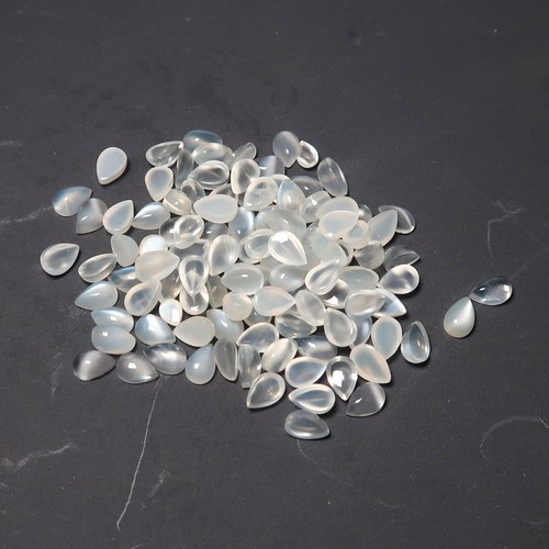 White moonstone cabochons - white,