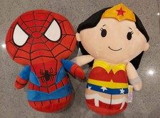 Hallmark Itty Bittys 12” WeightedSoft Toys Spider-Man & Wonder Woman Bean Bag