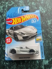 Hot Wheels Porsche 918 Spyder Rare Silver Factory Fresh Long