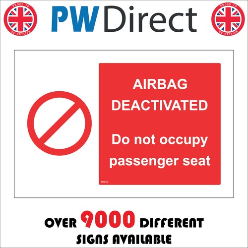 Sign airbag deactivated not - sign, do