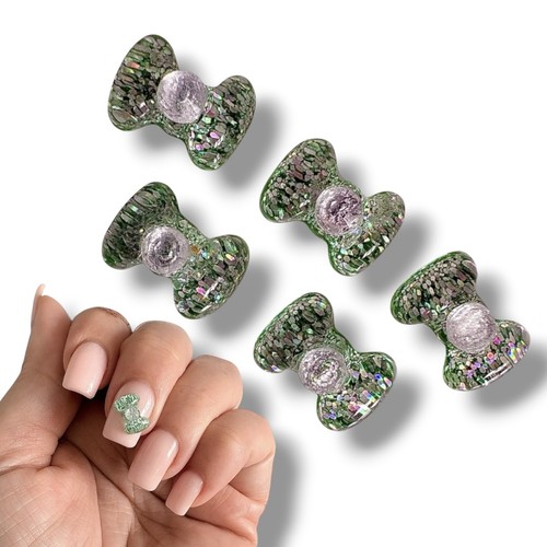20pcs green resin nail bows - 20pcs,