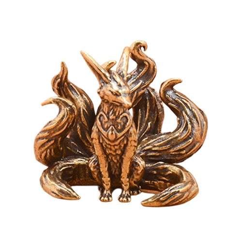 Solid brass fox figurine - fox,