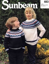 Child Sweater Size 66-81cm 26-32in - Sunbeam 683 Knitting Pattern- PRINT
