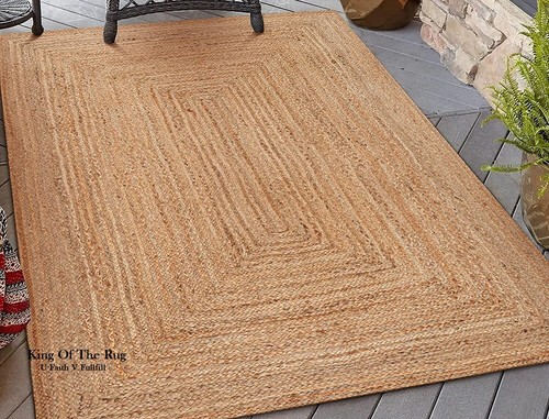 Jute rug carpet rectangle mat - jute,
