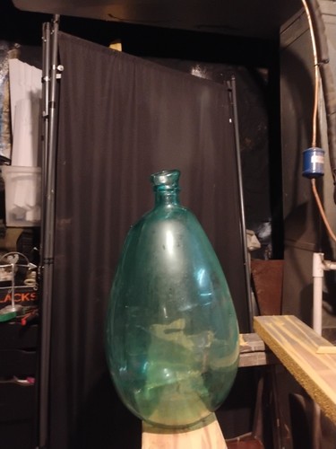 1800s antique hand - blown, green
