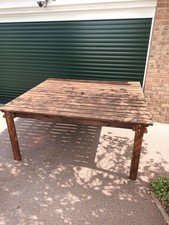 Wooden Garden Patio Furniture, Square Table Sits 8 Adults by Charles Taylor