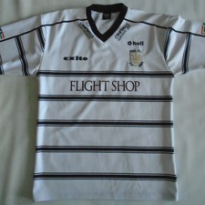 Hull FC 2004 Home Shirt Rugby League White + Black Men's M Andy Lynch 10
