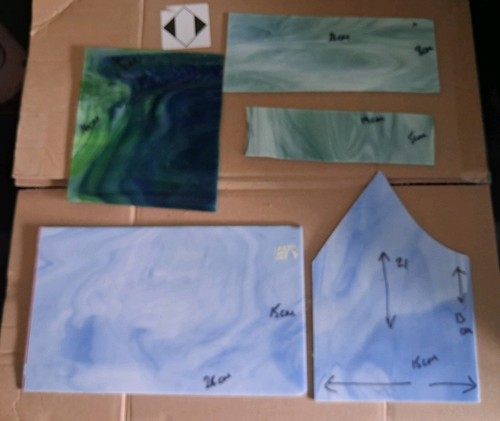 Off cuts clear blue green - 5,