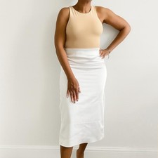Zara White Satin Effect Midi