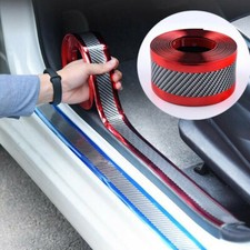 3CM*1M Car Sticker Red Carbon Fiber Rubber Door Sill Protector Edge Guard Strip