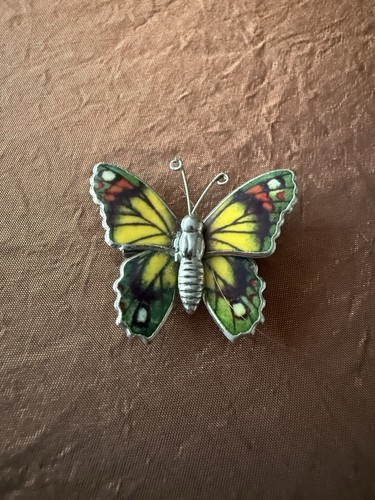 Vintage enamel butterfly - vintage,