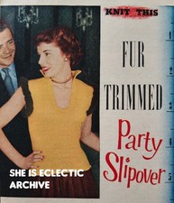 Vtg 1952 Knitting Pattern Fur