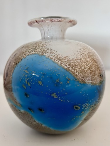 Vintage mdina glass vase sea - glass,