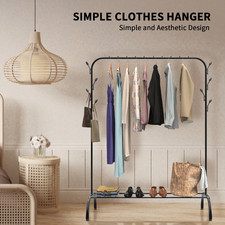 Heavy Duty Double Clothes Rail Hanging Rack Garment Display Stand Shoes Storage