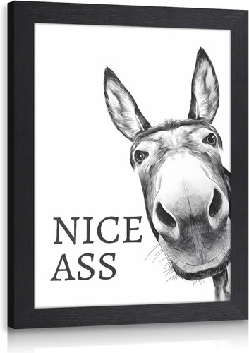Wood framed funny donkey - wood,