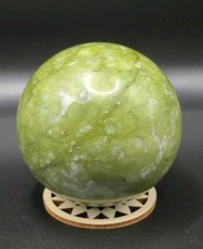 Green serpentine sphere - serpentine,