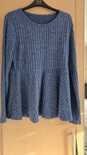 Temu Blue ribbed peplum top SIZE 12