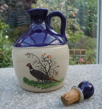 VINTAGE SALT GLAZE BOTTLE LINDISFARNE MEAD PHEASANT EXCELLENT