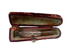 Antique Victorian Silver Cheroot Holder in Case circa 1900