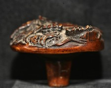 Extremely Rare Antique Chinese Dragon Amber Resin Pipe Damper Circa Early 1800s