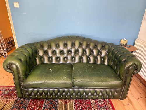 Chesterfield leather sofa dark - leather,