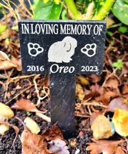Personalised pet memorial slate Rabbit Grave Stone marker stake plaque Bunny 