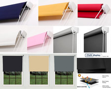 100% Thermal Blackout Roller Blinds Plain Easy Fit Trimable Fabric Window Blinds
