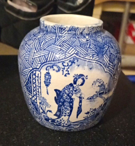 Handpainted chinese blue - chinese, &