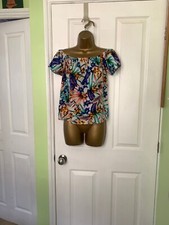 Ladies vibrant multicolored bardot type top by Primark size 8
