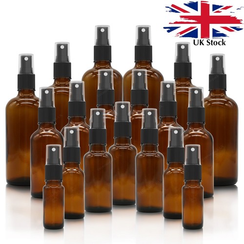 Amber glass spray bottles - bottles, with