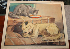 Eileen Soper Enid Blyton Nature plate DOG WHO WANTED A HOME 1940 s Beaten Up