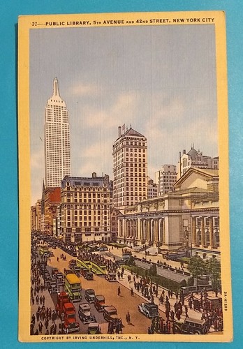 Postcard public library - postcard,