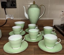 WEDGWOOD GREEN COFFEE SET