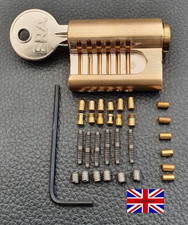 *LEFT HANDED* ULTIMATE CHALLENGE CUTAWAY Practice Lock with Extra Pins , UK Made