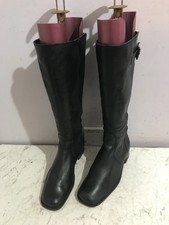 Clarks leather knee high black size UK 5.5 womens boots shoes - AA