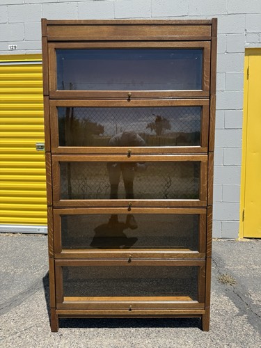 Antique oak barrister high - barrister,