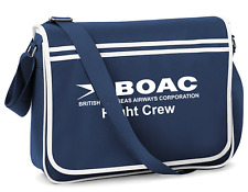 Custom Retro Vintage BOAC Airlines Crew Messenger Travel Holiday Bag