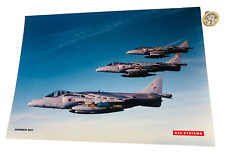Large Card Picture Harrier GR7 BAE Systems Aircraft 30x21cm Plane Vintage ra